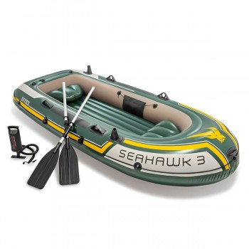 Надувная лодка INTEX Seahawk 3 3-местная, 295х137х43 см, ПВХ 0.58 мм, до 360 кг, весла+насос