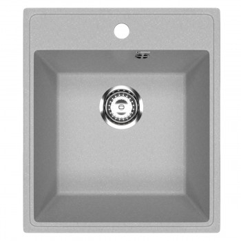 Chiuvetă de bucătărie Ulgran Practik PR-M 425-003, 425x485 mm, gri deschis, din piatră artificială