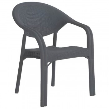 Стул садовый Magnus Bamboo 82х64х43,5 см, пластиковый, антрацит