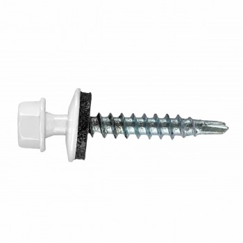Șuruburi pentru acoperiș Wkret-met 4,8x35 mm, pentru lemn, albe RAL 9016