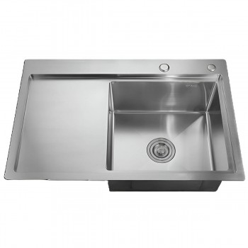Кухонная мойка ZERIX ZH7849R 780х490 мм, из нержавеющей стали, правая с крылом