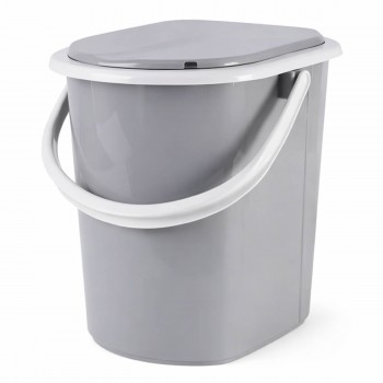Ведро-туалет переносной Алеана 22 л с крышкой, пластик, 34х37х37 см (Арт. 171096)