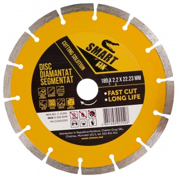Disc diamantat segmentat SmartFix 180x2.2x22.23 mm pentru gresie, marmură, granit, beton și piatră
