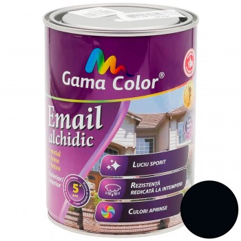 Эмаль алкидная Gama Color черная, глянцевая, 0.9 кг