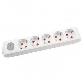 Bloc electric cu buton VIKO cu împământare 5 prize 16A 230 V IP20 90118500