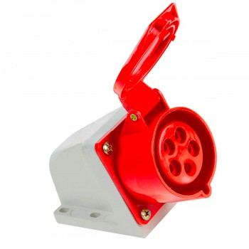 Розетка кабельная Kasan KASAN угловая настенная TG-115 3P+N+E 16А/25А 220 В IP44 с крышкой