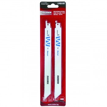 Set de pânze pentru ferăstrău sabie Raider, 2 buc., pentru metal, 225x19x1,5 mm, 18 TPI (Art. 155503)