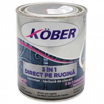 Краска антикоррозийная KOBER Hammer 3в1, чёрная, 0.75 л