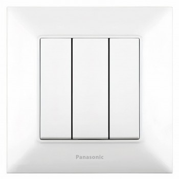 Întrerupător ascuns trei butoane Panasonic Arkedia Slim (WNTC00152WH)